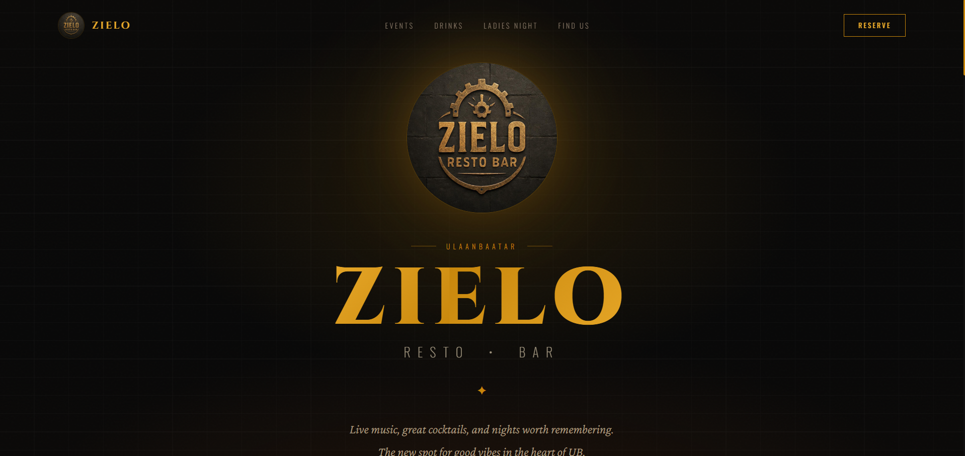 Zielo Bar website